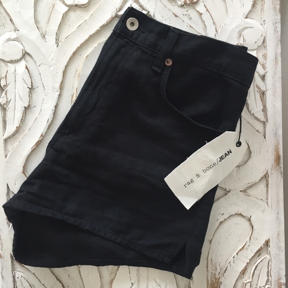 Rag & Bone Justine Black Denim Shorts - Picture 6 of 8